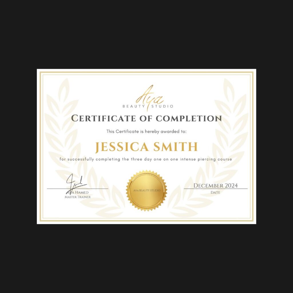 Ottawa Ontario Permanent Makeup Training Course Certificate